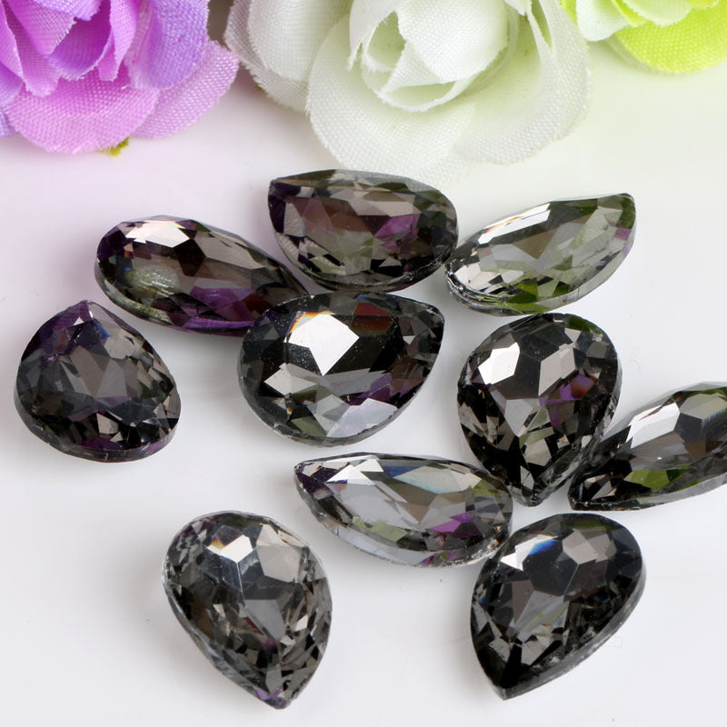 Bulk 100 Faceted Waterdrop Pointed Culet Clear Rhinestone Glass Jewelry Finding 6x8mm 8x13mm 7x10mm 10x14mm 13x18mm 18x25mm 20x30mm