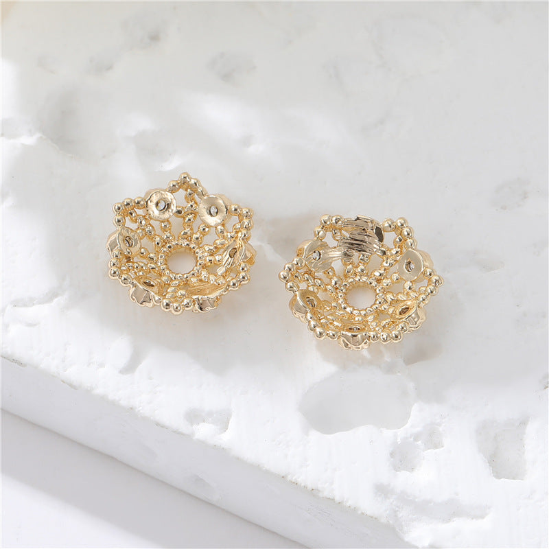 10 capuchons de perles florales, tasse 14K GF, entretoise de perles de charme