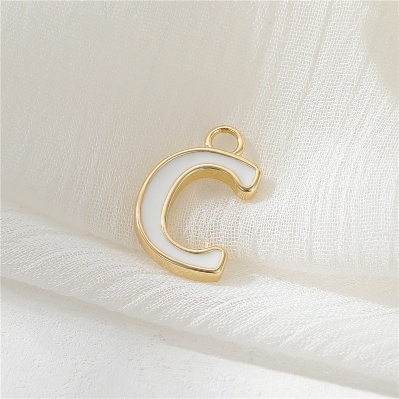 2 Emaille-Epoxidharz-Anfangsbuchstaben AZ-Charm-Anhänger 14K GF