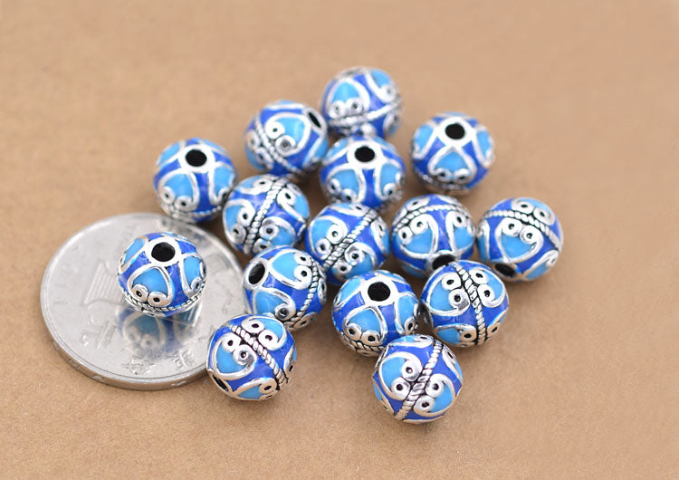 Sterling Silver Round Heart Bead Spacer S925 Finding