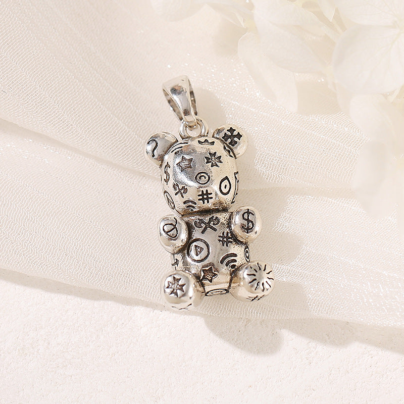 Pendentif à breloque 2 ours orné de strass 14K GF