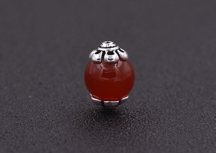 Coupe de capuchon de perle florale en argent sterling S925