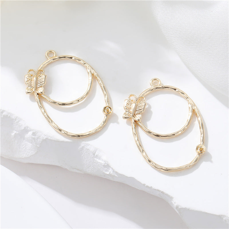 2 pendentifs à breloques florales à boucles multiples 14K GF