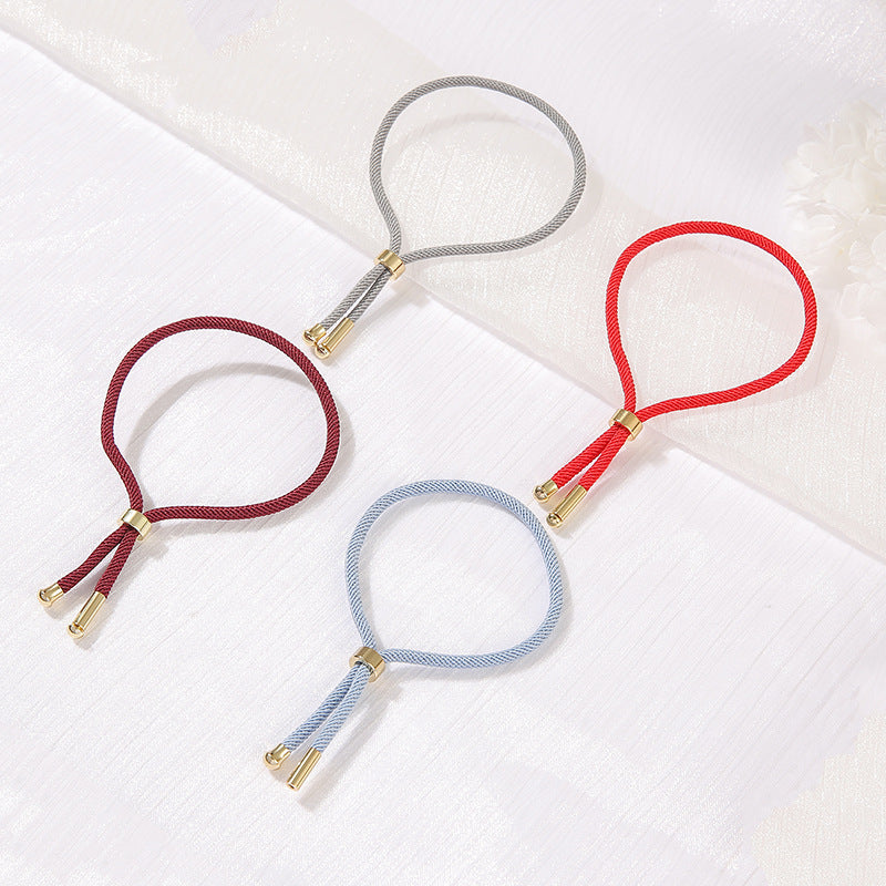 2 verstellbare schlichte geflochtene Schnurarmbänder aus 14-karätigem GF-Armband