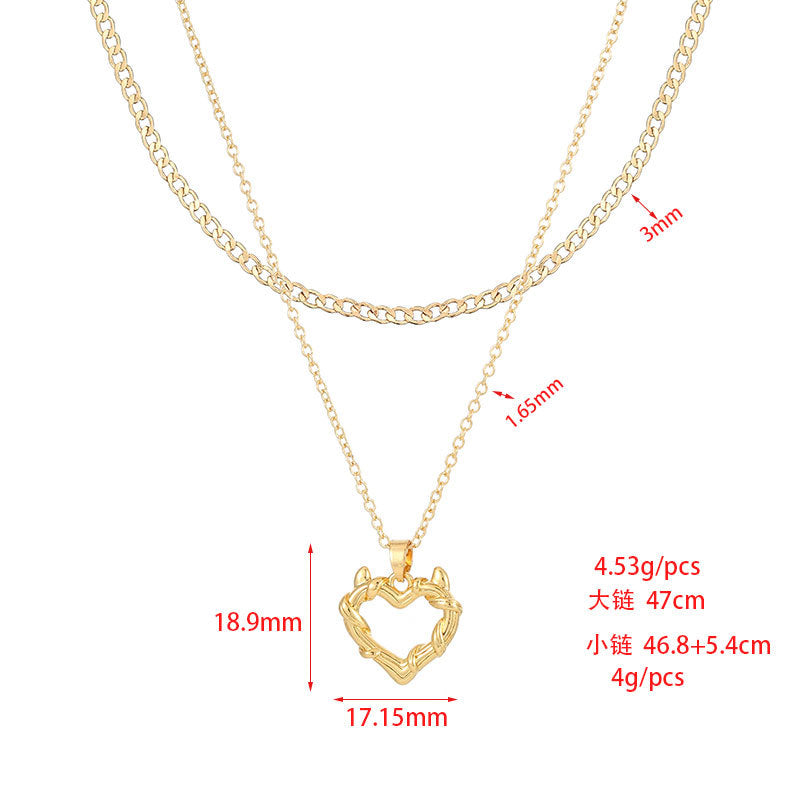 2 Blumen Kreuz Herz Rechteck Tarot Karte Charm Kabel Schlange Singapur Kette Halskette Strass verziert 14K GF Choker