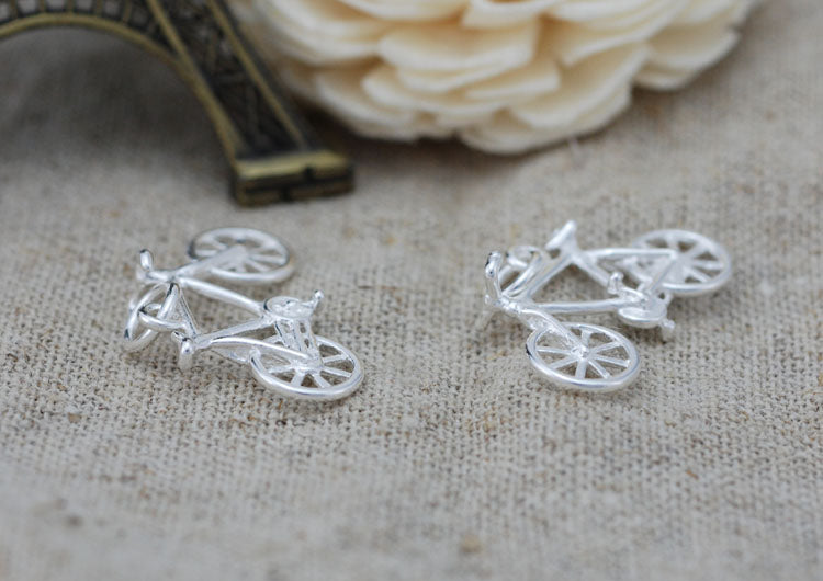 Sterling Silver Tiny Bicycle Charm Pendant S925 Finding