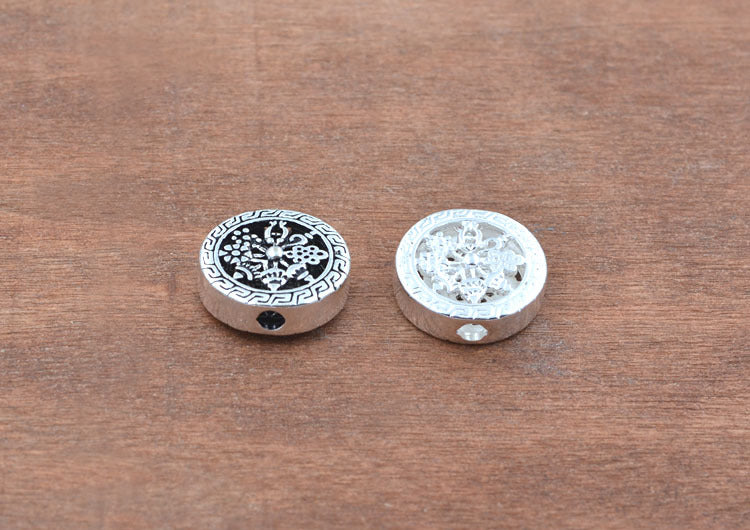 Sterling Silver Floral Bead S925 Finding