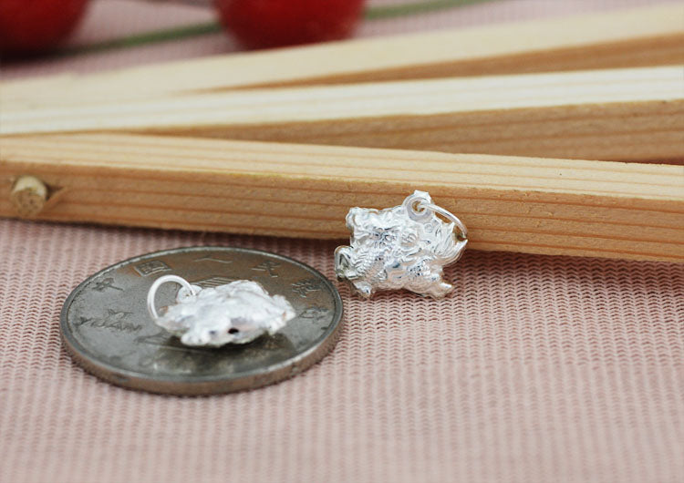 Sterling Silver Tiny Qilin 麒麟 Charm Pendant S990 Finding