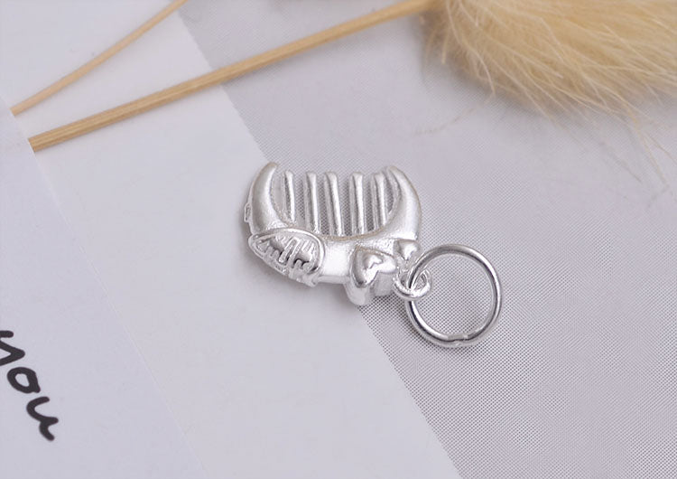 Pendentif à breloque en forme de petit peigne en argent sterling S925