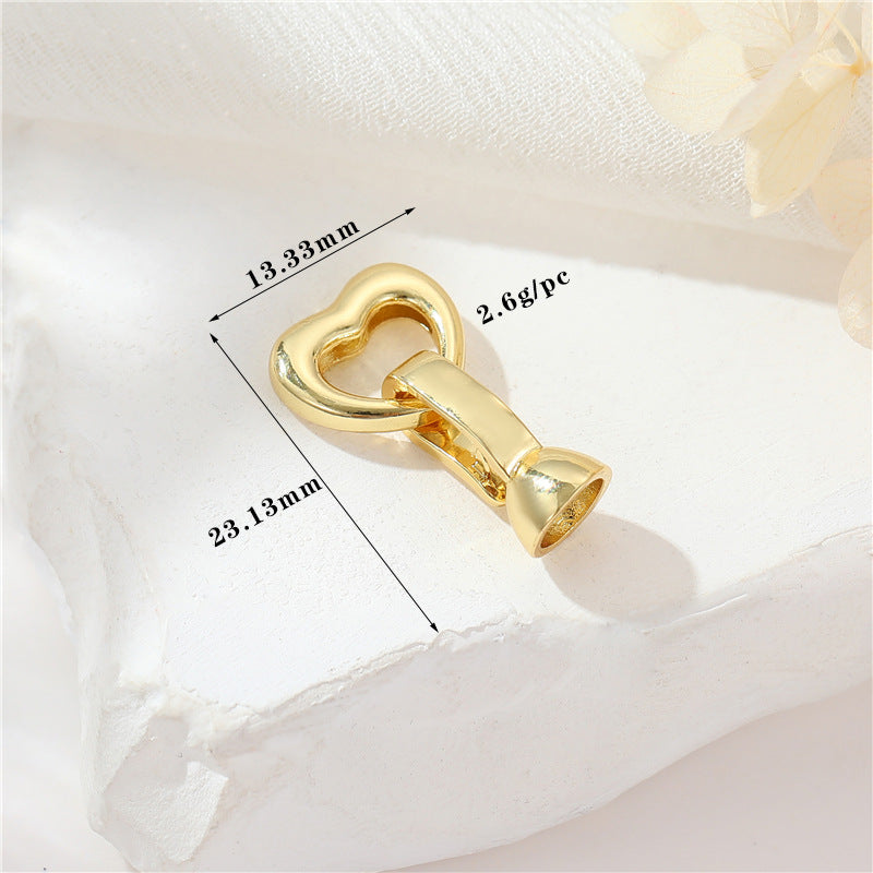 2 Round Oval Floral Heart Circle Clasp 14K GF Rhinestone Embellished Clasps Connector