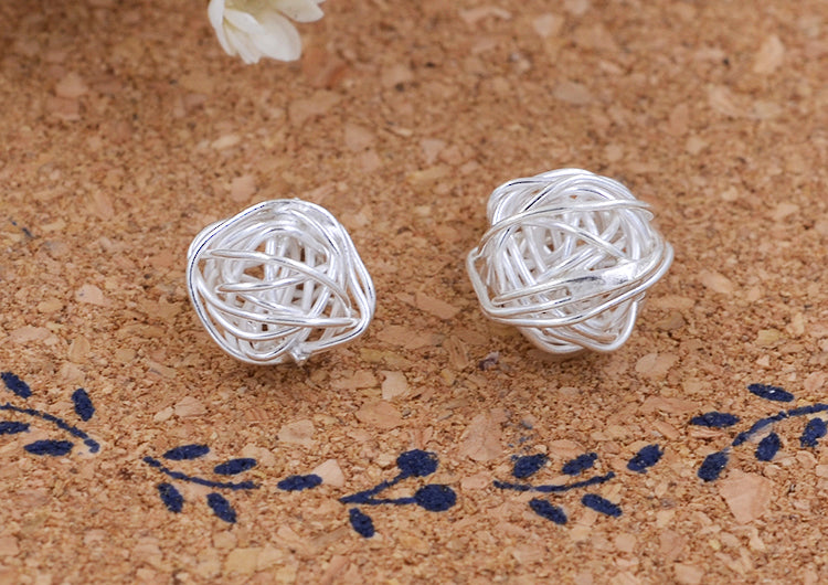 Pendentif à breloque boule enveloppée de fil minuscule en argent sterling S925