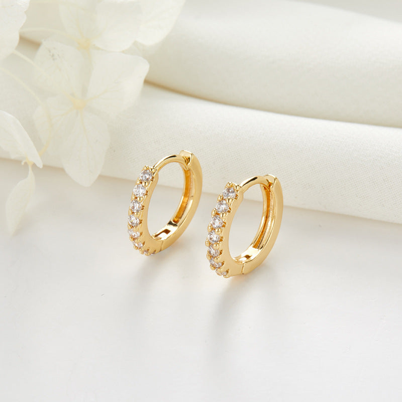 Boucles d'oreilles rondes en forme de tortue, 4 couronnes, nœud papillon, arbre floral, cœur, ornées de strass, 14K GF