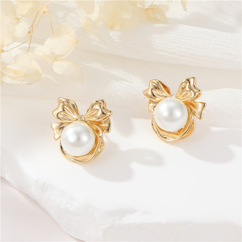 4 Schlangenketten-Ohrstecker, 14 K GF, halbgebohrte Perlen, Rohling