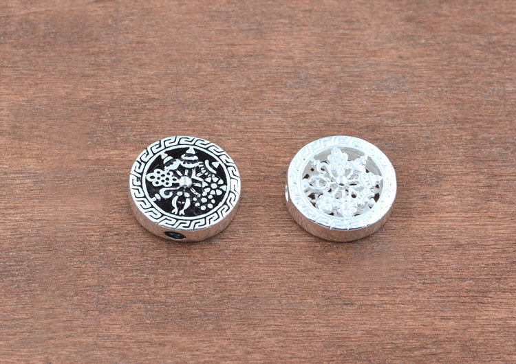 Sterling Silver Floral Bead S925 Finding