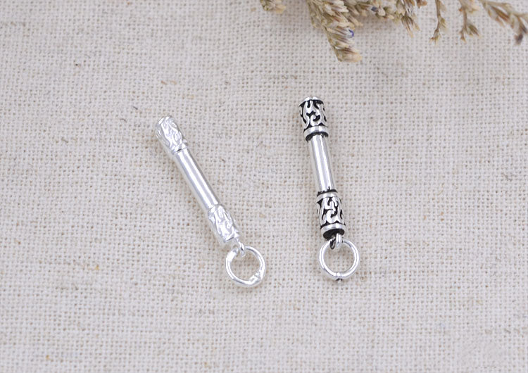 Pendentif à breloque en argent sterling, petit gourdin doré du roi singe, S925