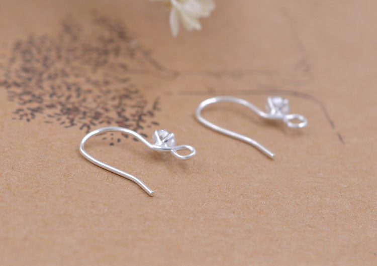 Boucles d'oreilles à crochet ornées de strass en argent sterling S925