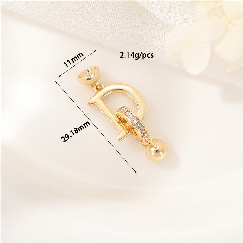 2 Hand Heart Round Circle D Infinity Clasp 14K GF Rhinestone Embellished Clasps Connector