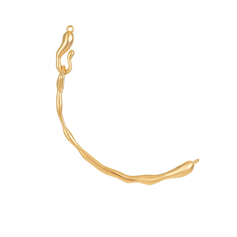 2 charmes de barre de bâton de fusion courbés avec fermoir à crochet 14K GF