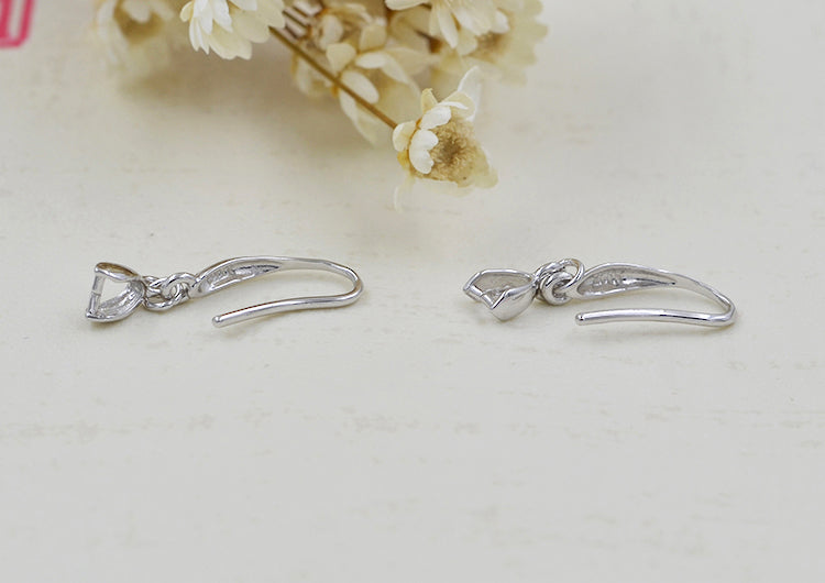 Boucles d'oreilles à crochet ornées de strass en argent Sterling, avec pince à glace, bélière S925