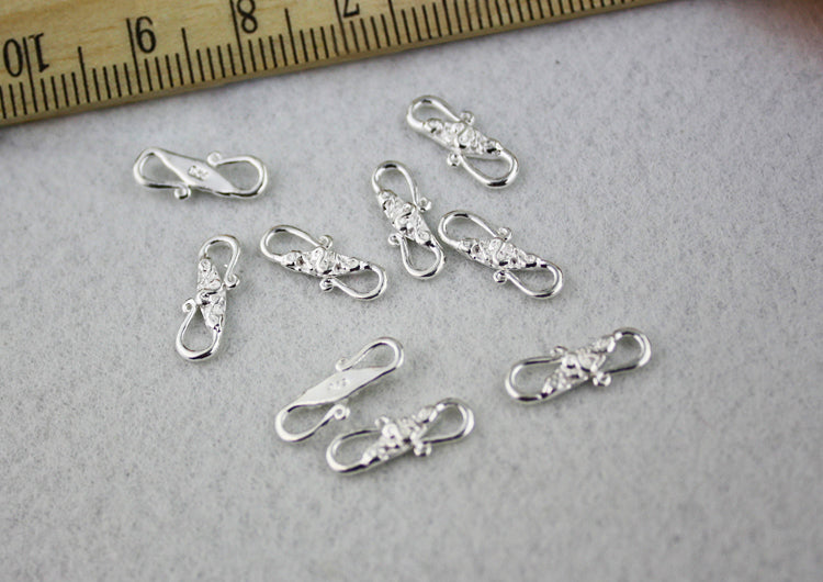 Sterling Silver Carved S Clasp For Necklace Bracelet Finding