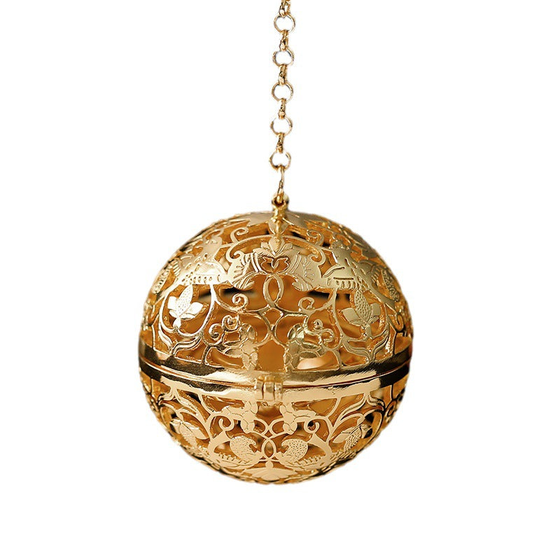 2 boîtes de prière rondes creuses, boule d'aromathérapie, parfum de vigne florale, pendentif à breloque 14K GF