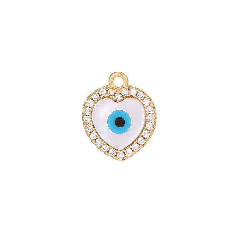 2 Kreuz Hand Rundes Auge Blumen Herz Schmetterling Charm Anhänger Harz Strass verziert 14K GF