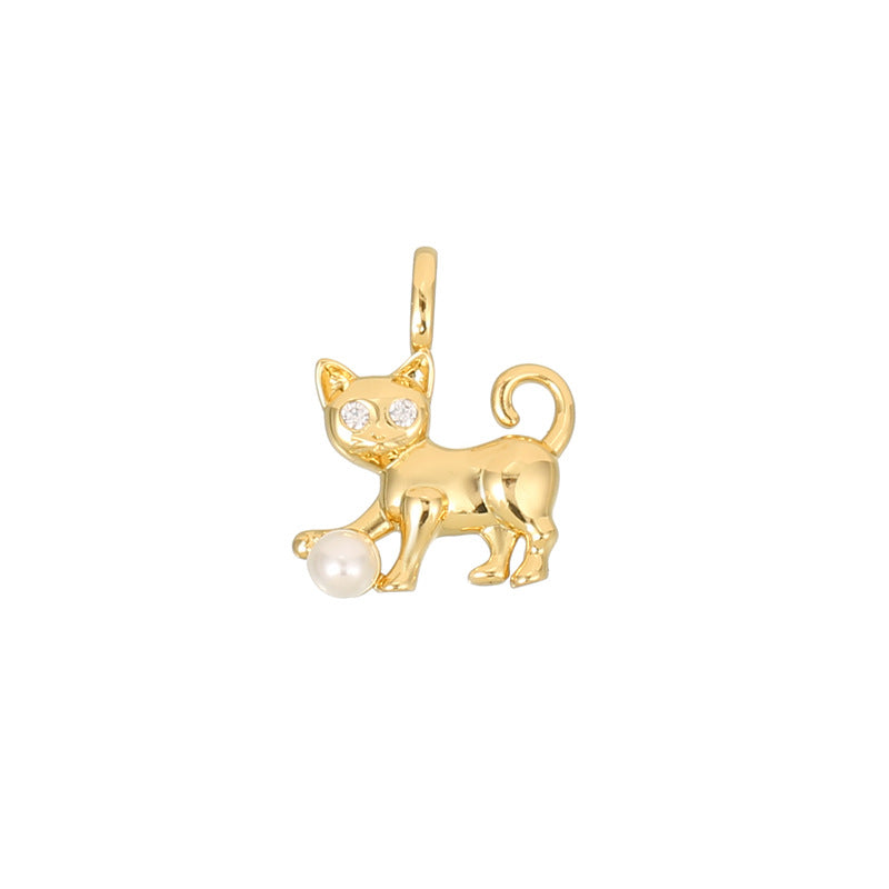 2 Chat Lapin Tortue Dinosaure Charme Pendentif Strass Embelli 14K GF
