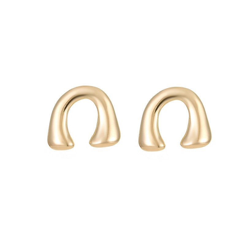 4 boucles d'oreilles goutte d'eau demi-cercle strass embellies 14K GF boucle d'oreille demi-percée perle vierge