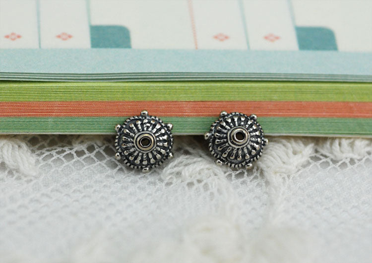 Sterling Silver Floral Bead Cap Cup S925 Finding