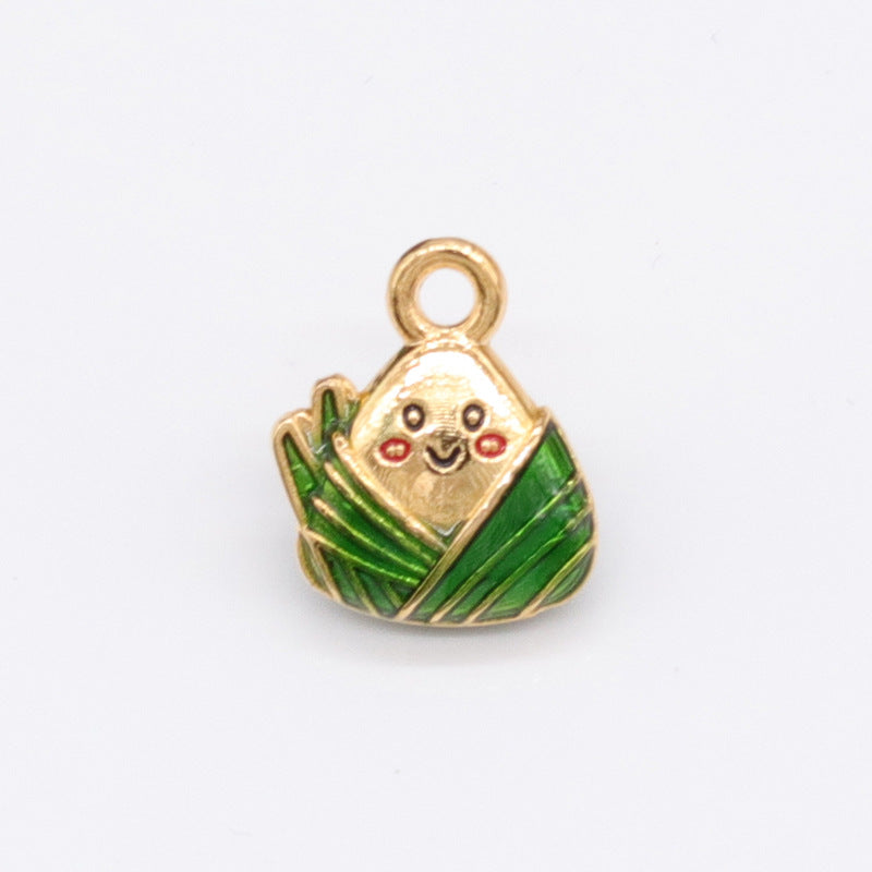 2 Zong Zi Charm Pendentif Émail Époxy 14K GF