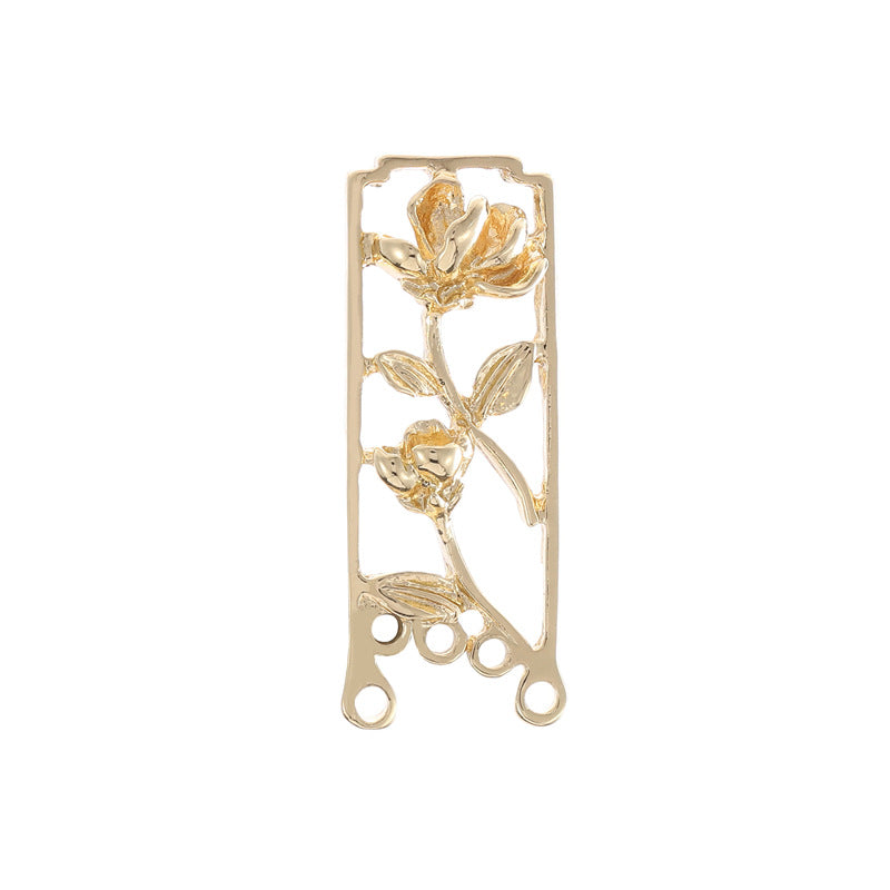 2 pendentifs à breloques florales à boucles multiples 14K GF