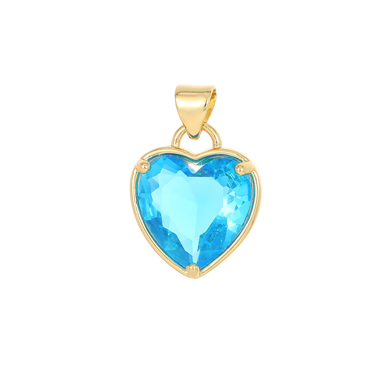 Pendentif à breloque 2 cœurs orné de strass 14K GF