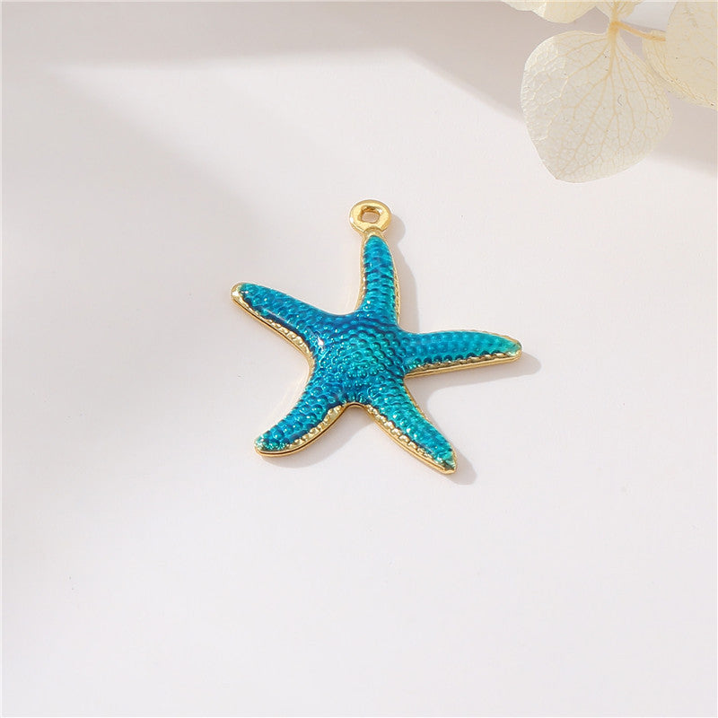 2 pendentifs à breloque étoile de mer émail époxy 14K GF