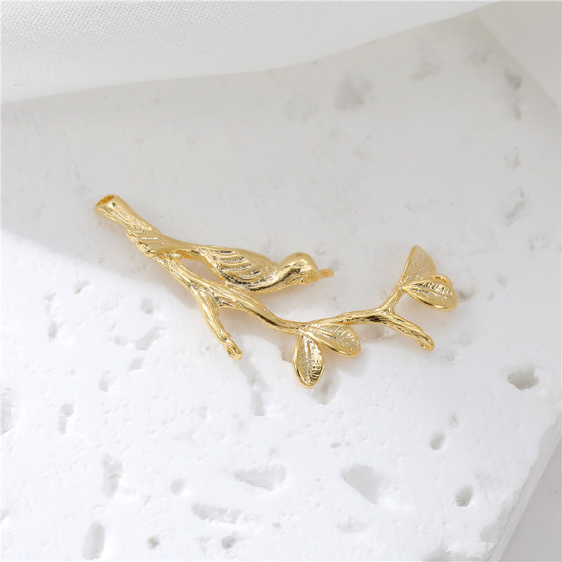 2 pendentif de charme de branche florale 14K GF perle semi-percée perle vierge