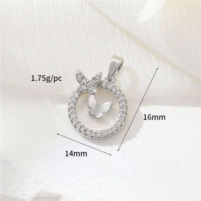 2 Blumen Katze Sonne Schmetterling Herz Meerjungfrau Rechteck Charm Anhänger Strass verziert 14K GF