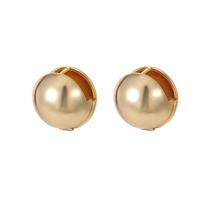4 grosses boucles d'oreilles créoles rondes brillantes 14K GF