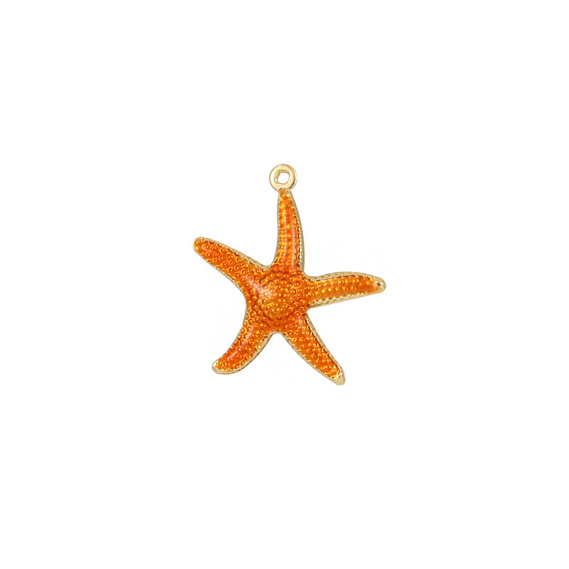 2 pendentifs à breloque étoile de mer émail époxy 14K GF