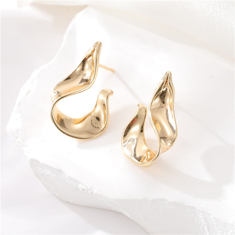 4 boucles d'oreilles épaisses en demi-cercle 14K GF Earing