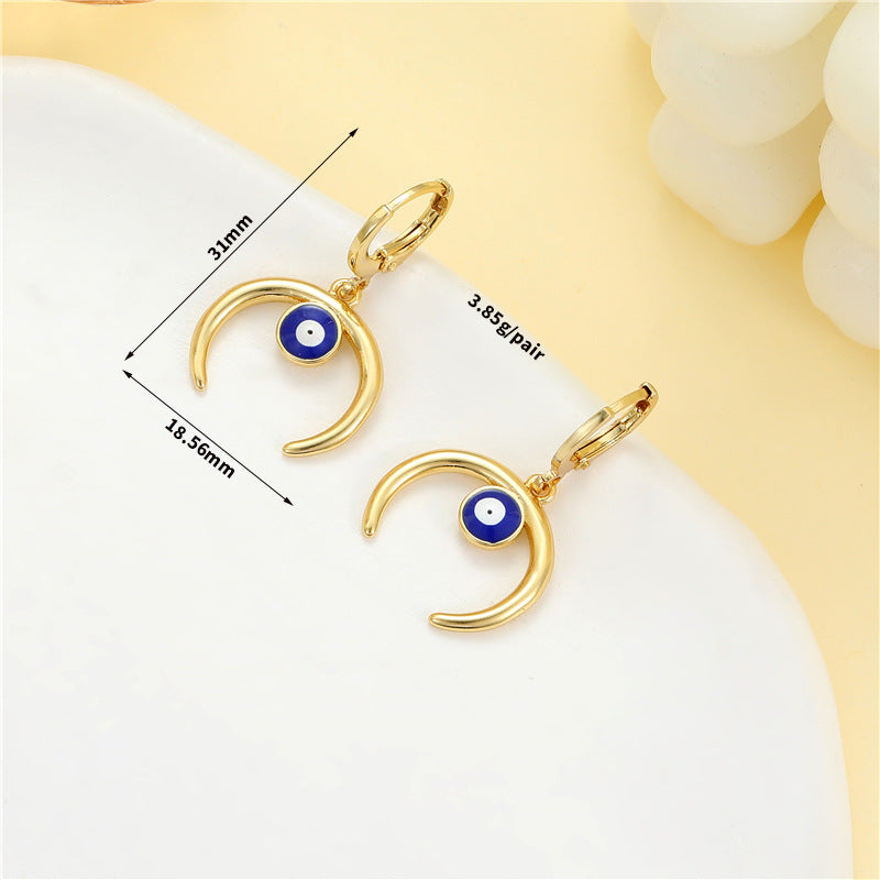 4 boucles d'oreilles créoles à breloques en émail époxy avec perles en strass ornées de perles 14K GF