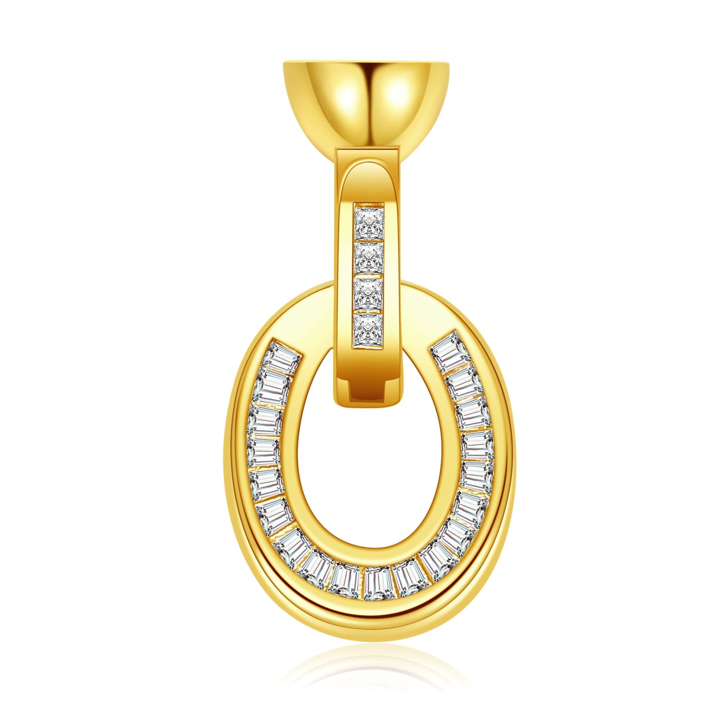 2 Round Oval Floral Heart Circle Clasp 14K GF Rhinestone Embellished Clasps Connector