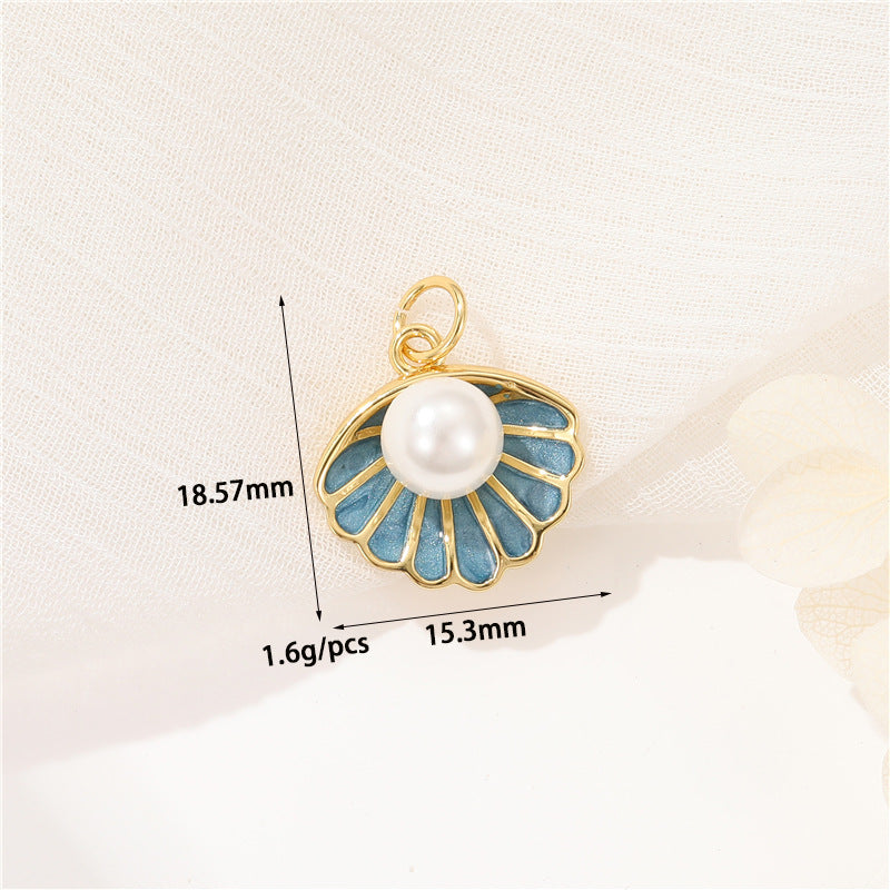 2 Whale Octopus Seahorse Shell Conch Starfish Coral Jellyfish Charm Pendant Rhinestone Embellished 14K GF