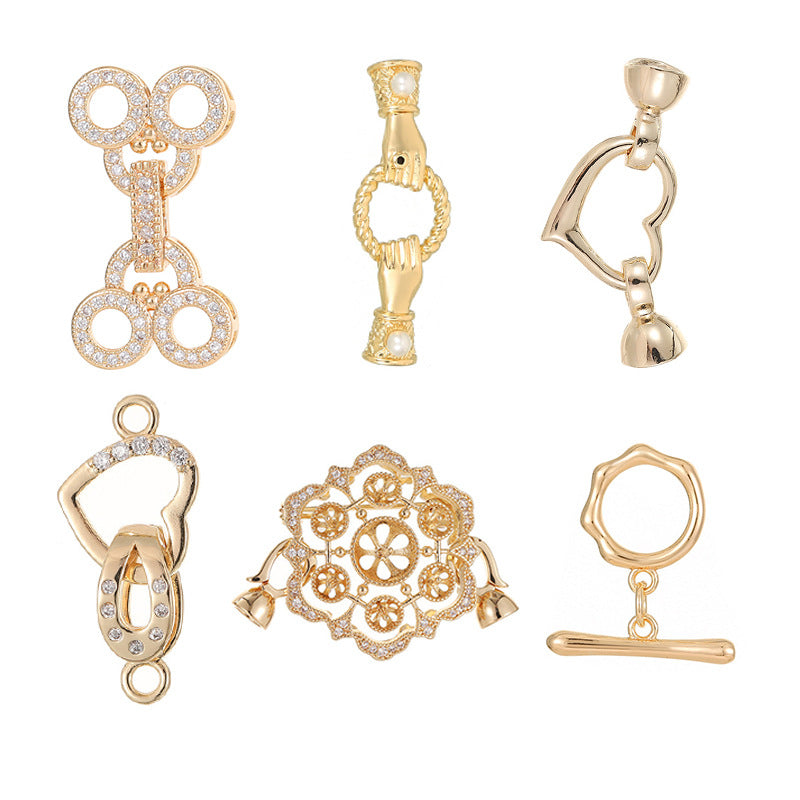 2 Round Diamond Snowflake Floral Charm Pendant Rhinestone Embellished 14K GF