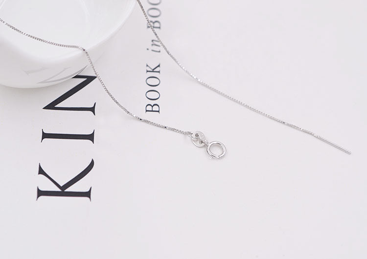 Collier en Y réglable en argent sterling avec fermoir mousqueton à ressort rond