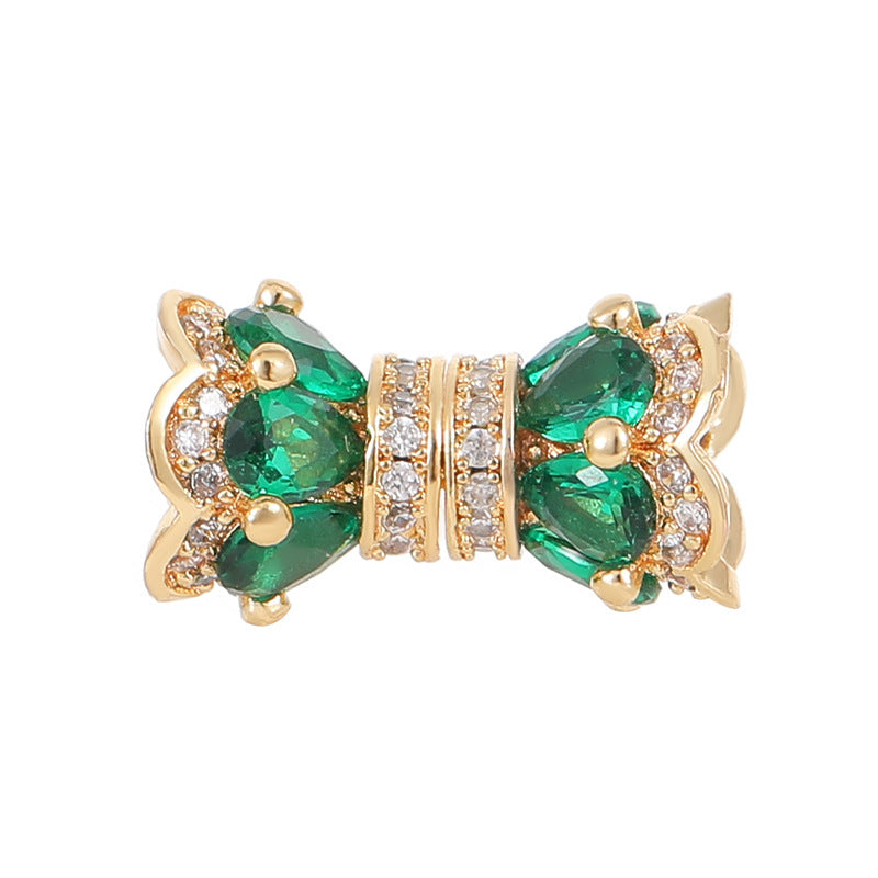 2 fermoirs à vis floraux ornés de strass 14K GF