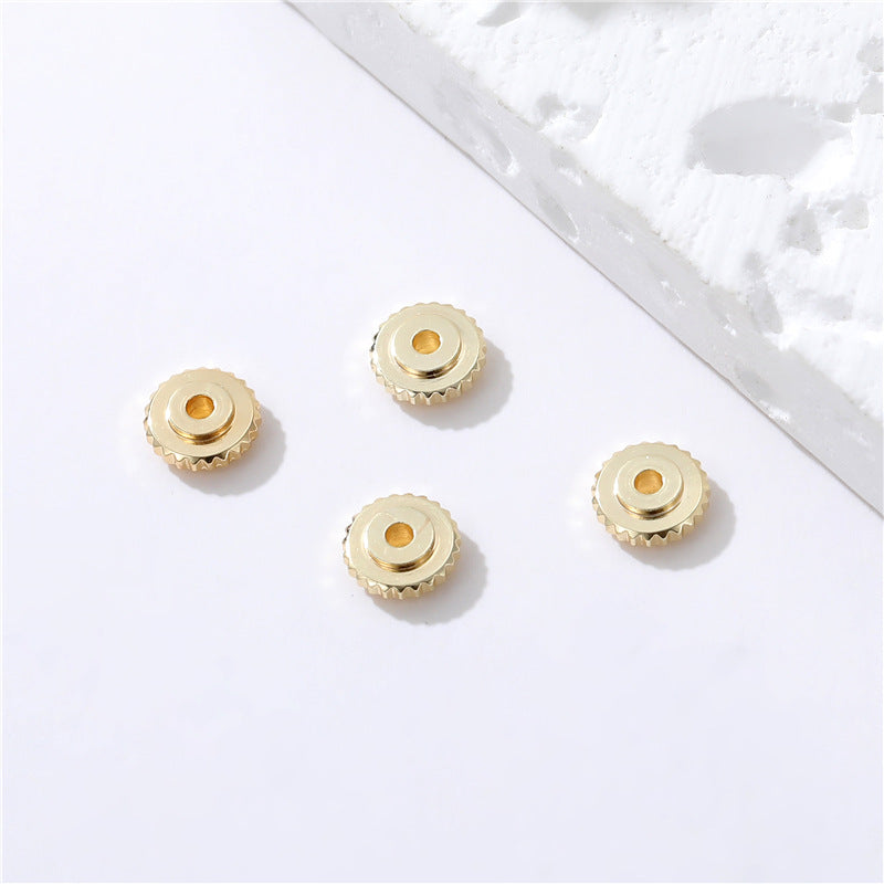10 Charme de perle ronde plate 14K GF Entretoise de perles