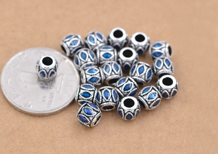 Sterling Silver Flat Drum Bead Spacer S925 Finding