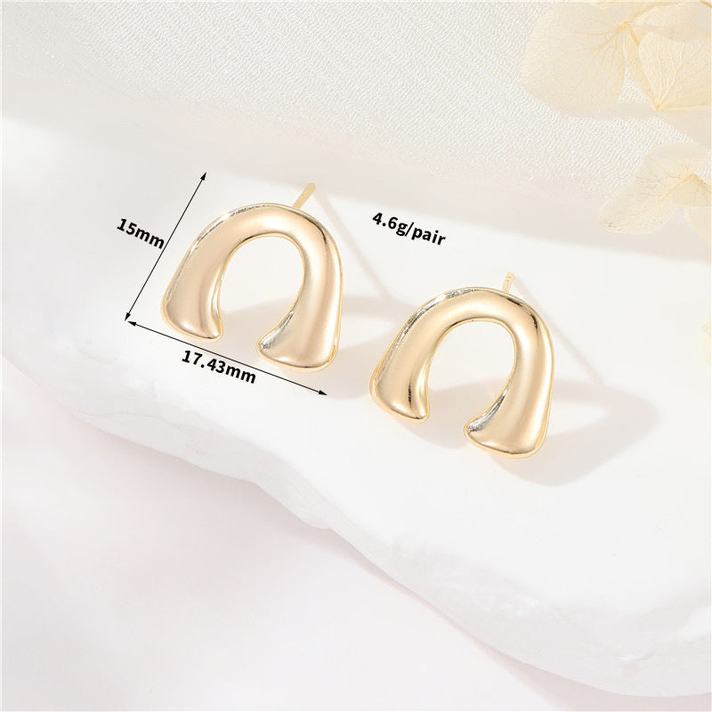 4 boucles d'oreilles goutte d'eau demi-cercle strass embellies 14K GF boucle d'oreille demi-percée perle vierge