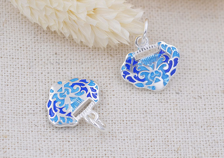 Pendentif à breloque de longévité en émail époxy en argent sterling S925