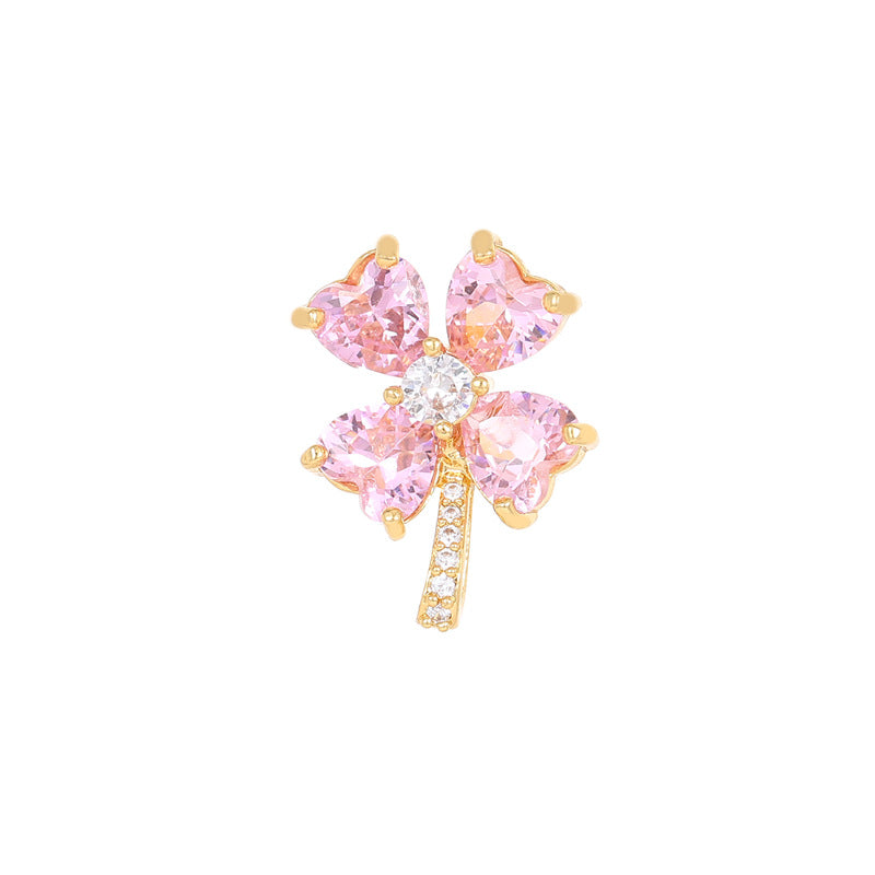 2 pendentif à breloque papillon carotte orange floral strass embelli 14K GF