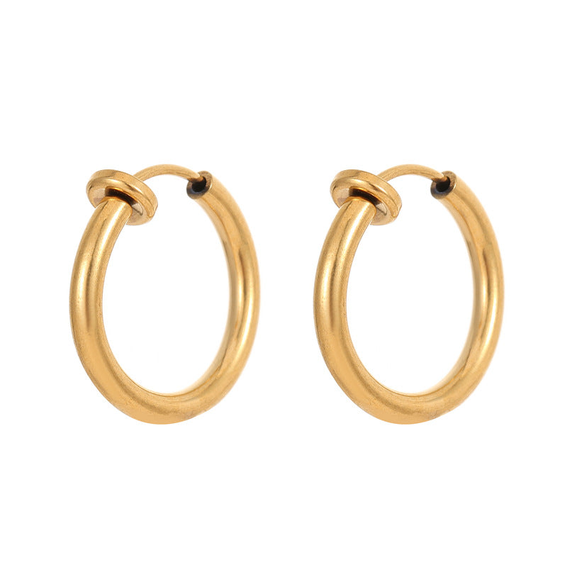 4 clips d'oreille ronds sans perçage, boucle d'oreille 14K GF